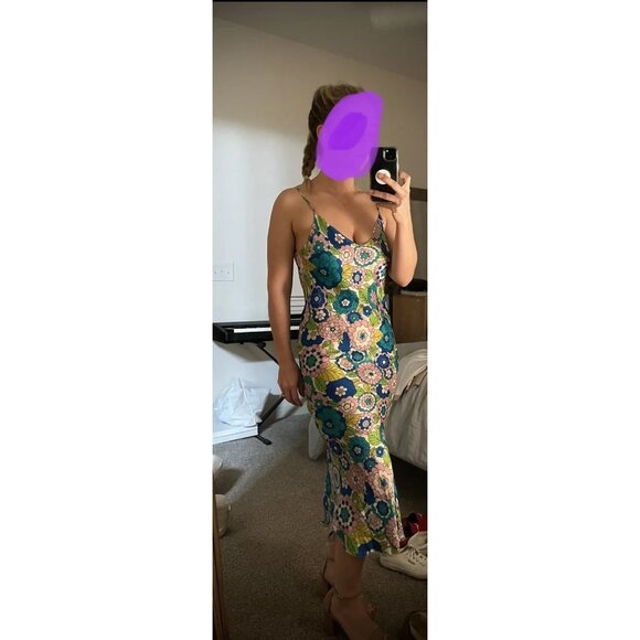 Dodo Bar Or Corinna Blue Multi Floral Dress – Women’s Size 8 (Retails $665) - Picture 4 of 13